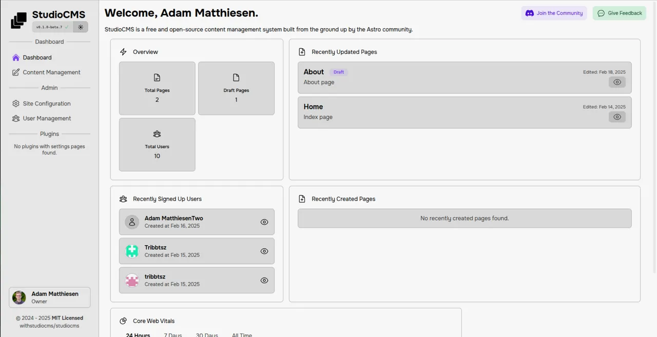 Dashboard (Light Mode)